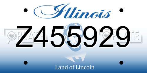 Z455929 Illinois License Plate