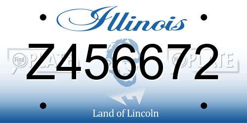 Z456672 Illinois License Plate