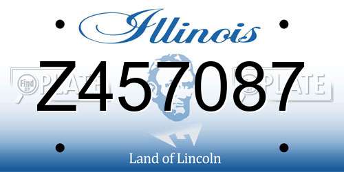 Z457087 Illinois License Plate