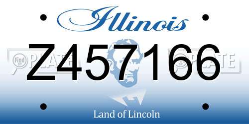 Z457166 Illinois License Plate