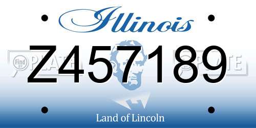 Z457189 Illinois License Plate