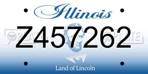 Z457262 Illinois License Plate