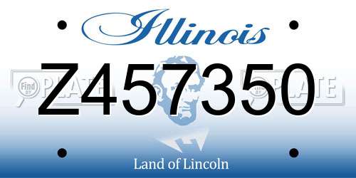 Z457350 Illinois License Plate