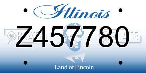 Z457780 Illinois License Plate