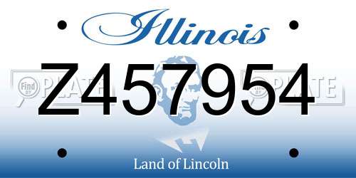 Z457954 Illinois License Plate