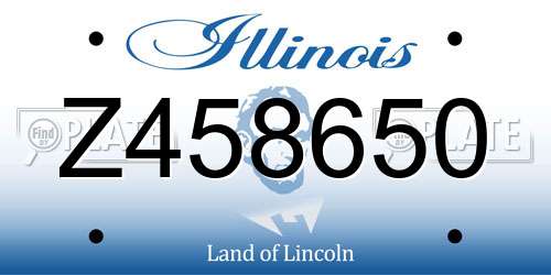 Z458650 Illinois License Plate