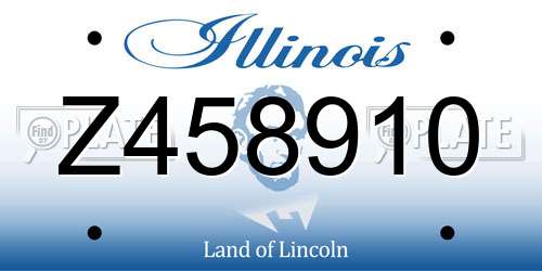Z458910 Illinois License Plate