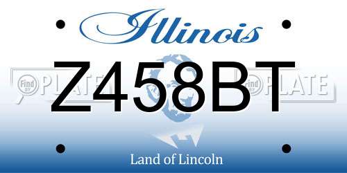 Z458BT Illinois License Plate
