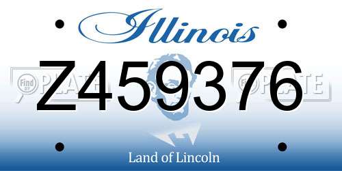 Z459376 Illinois License Plate