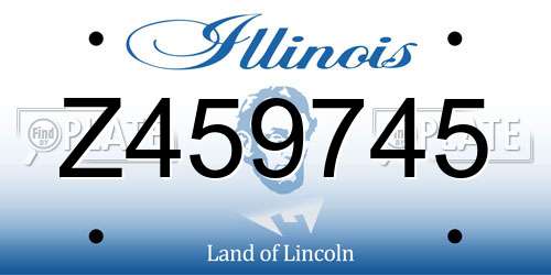 Z459745 Illinois License Plate