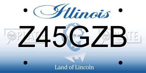 Z45GZB Illinois License Plate