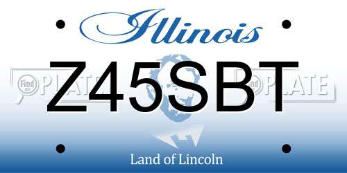 Z45SBT Illinois License Plate