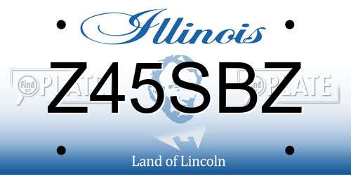 Z45SBZ Illinois License Plate