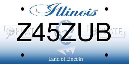 Z45ZUB Illinois License Plate