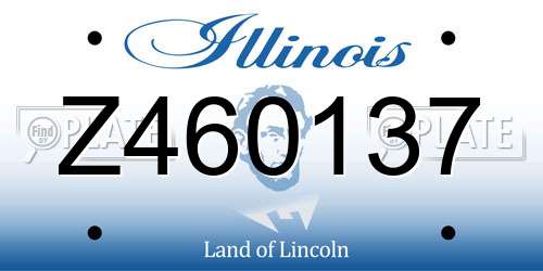 Z460137 Illinois License Plate