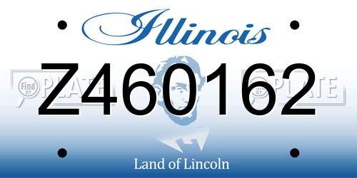 Z460162 Illinois License Plate