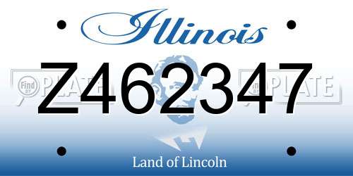 Z462347 Illinois License Plate
