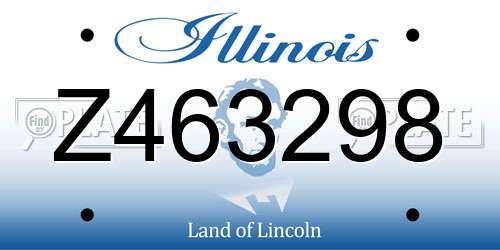 Z463298 Illinois License Plate