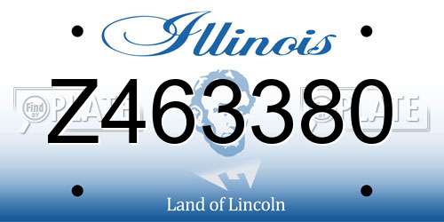 Z463380 Illinois License Plate