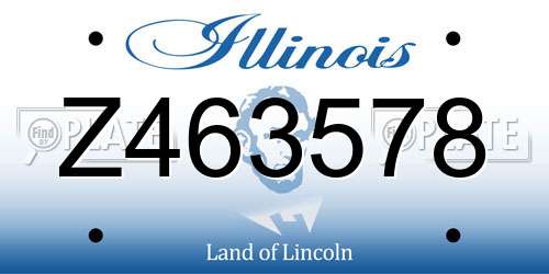 Z463578 Illinois License Plate
