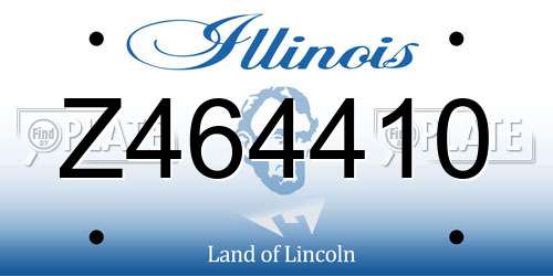 Z464410 Illinois License Plate