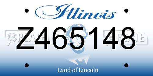 Z465148 Illinois License Plate