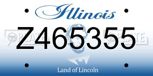 Z465355 Illinois License Plate