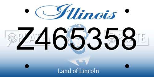 Z465358 Illinois License Plate
