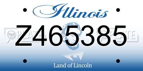 Z465385 Illinois License Plate