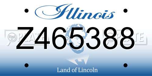 Z465388 Illinois License Plate