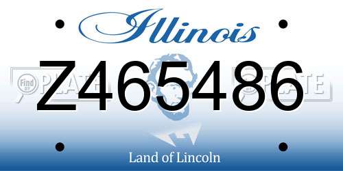 Z465486 Illinois License Plate