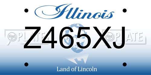 Z465XJ Illinois License Plate