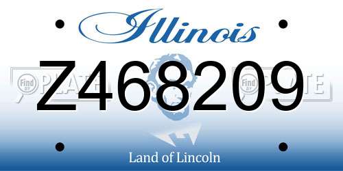 Z468209 Illinois License Plate