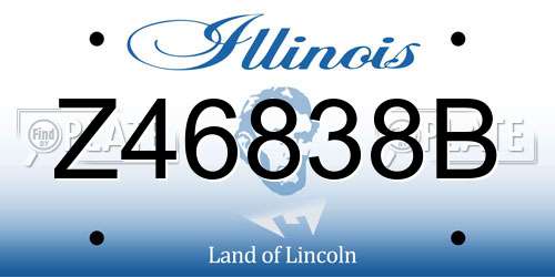 Z46838B Illinois License Plate
