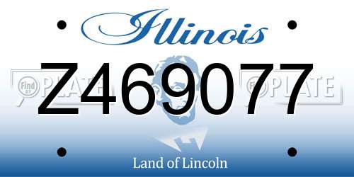 Z469077 Illinois License Plate