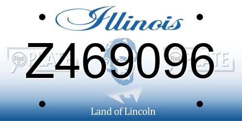 Z469096 Illinois License Plate