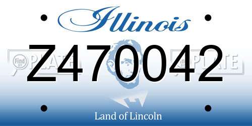Z470042 Illinois License Plate