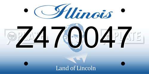 Z470047 Illinois License Plate