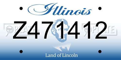 Z471412 Illinois License Plate