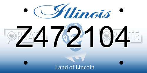 Z472104 Illinois License Plate
