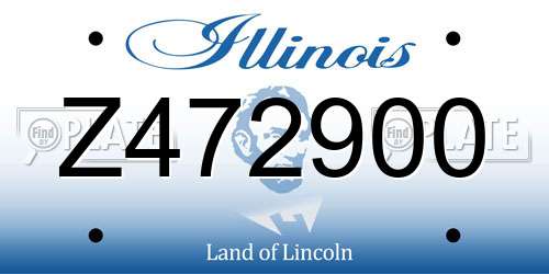 Z472900 Illinois License Plate