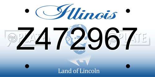 Z472967 Illinois License Plate