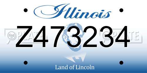 Z473234 Illinois License Plate