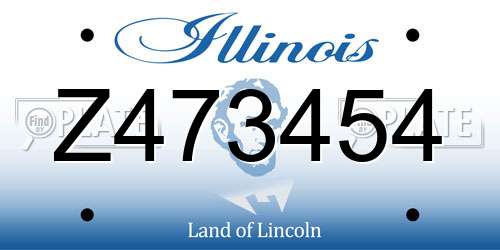Z473454 Illinois License Plate