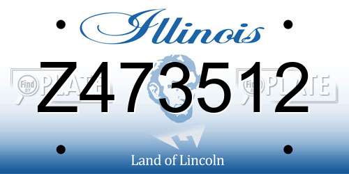 Z473512 Illinois License Plate