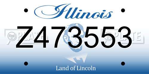 Z473553 Illinois License Plate