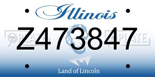 Z473847 Illinois License Plate