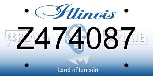 Z474087 Illinois License Plate