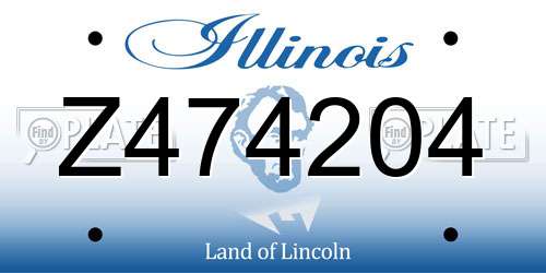 Z474204 Illinois License Plate