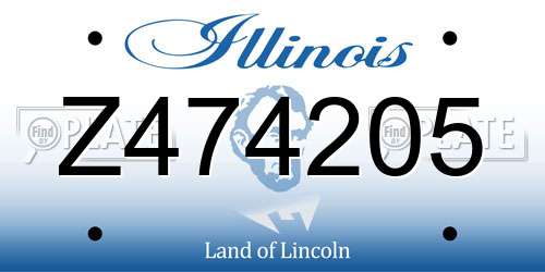 Z474205 Illinois License Plate